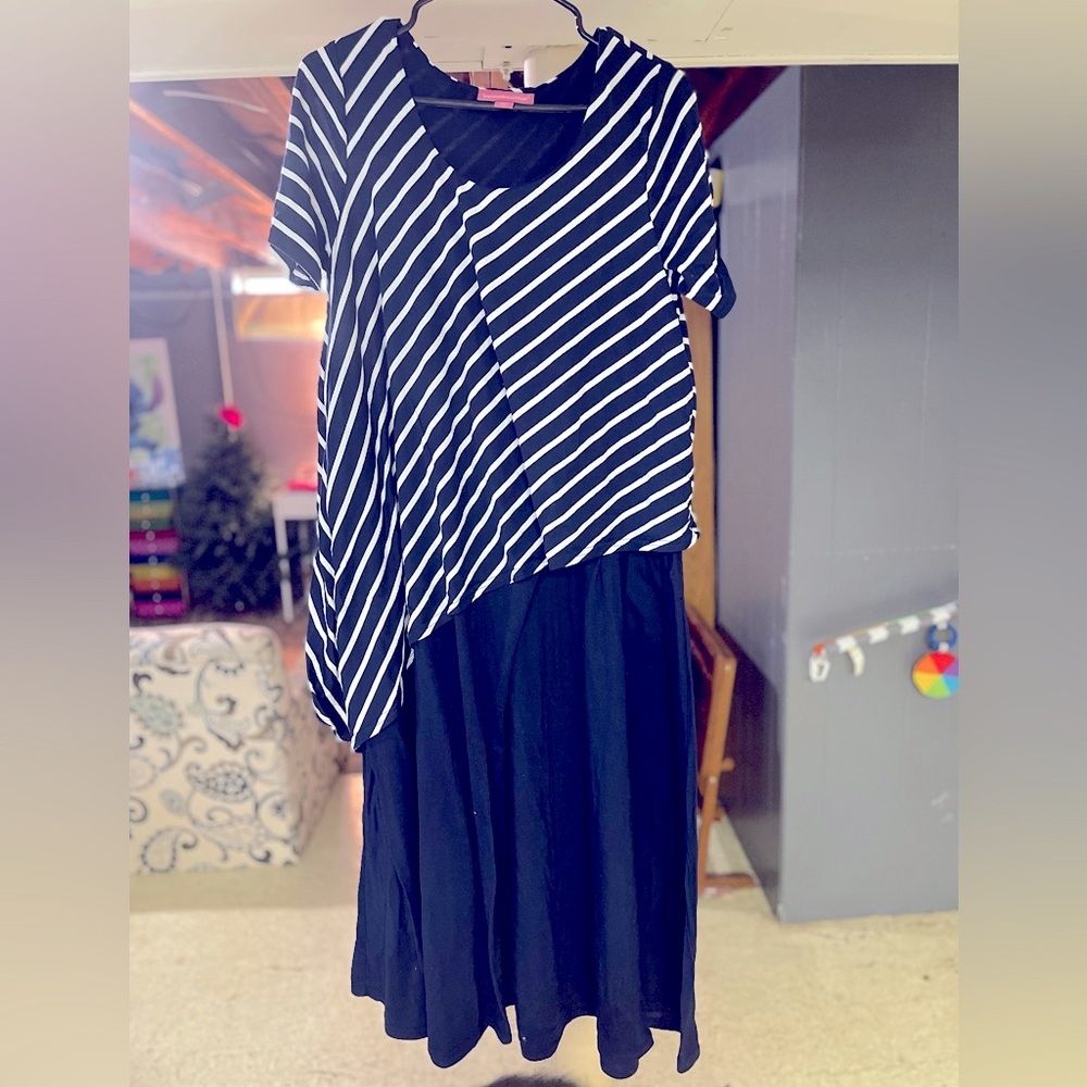 Blue and white Long dress size 14